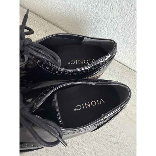 Vionic Women's Alfina Comfort Lace Up Loafers Black Patent 7.5 - Image 5