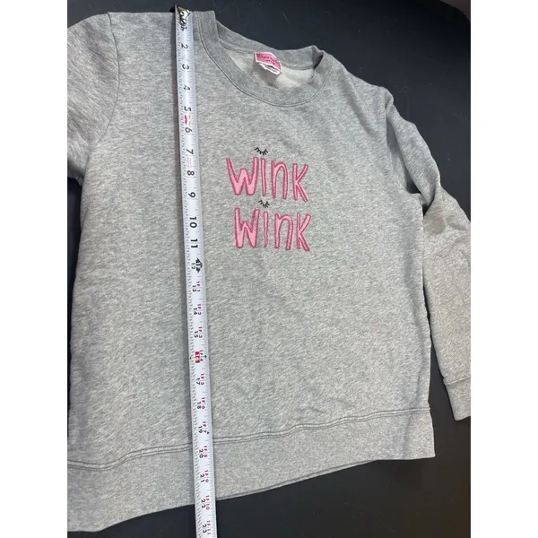 Kate Spade Wink Wink Sweatshirt Womens Small Gray Graphic - Image 7