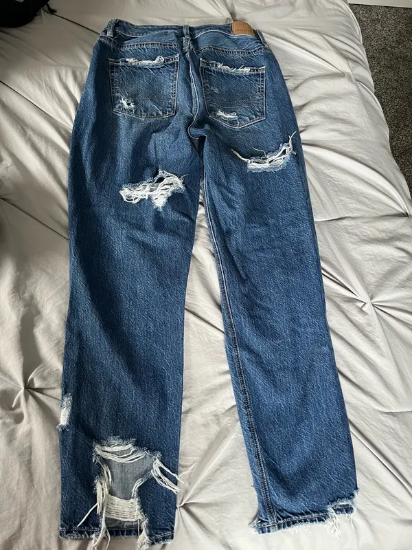 American Eagle Distressed Jeans Blue Denim Stretch - Image 4