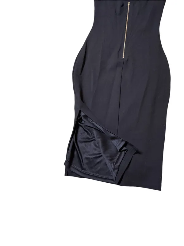 Lulus All This Appeal Black Bodycon Midi Dress Small Wedding Guest Cocktail - Image 4