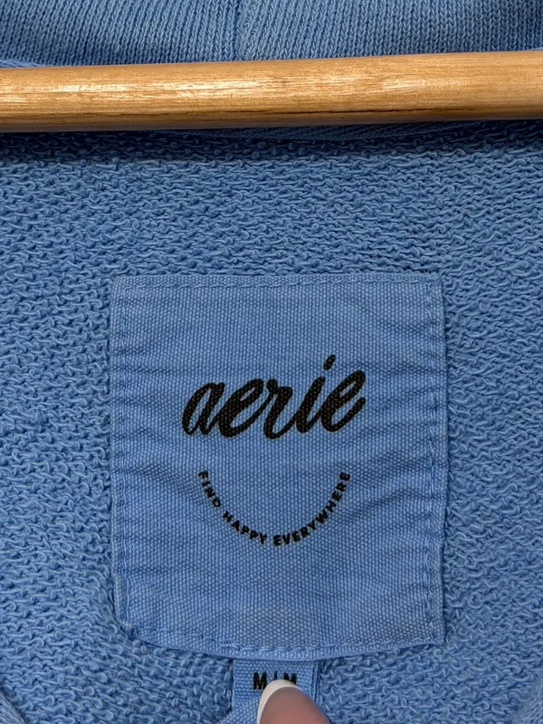 Aerie Beach Weekend Oversized Hoodie in Horizon Sky Blue Size Medium - Image 3