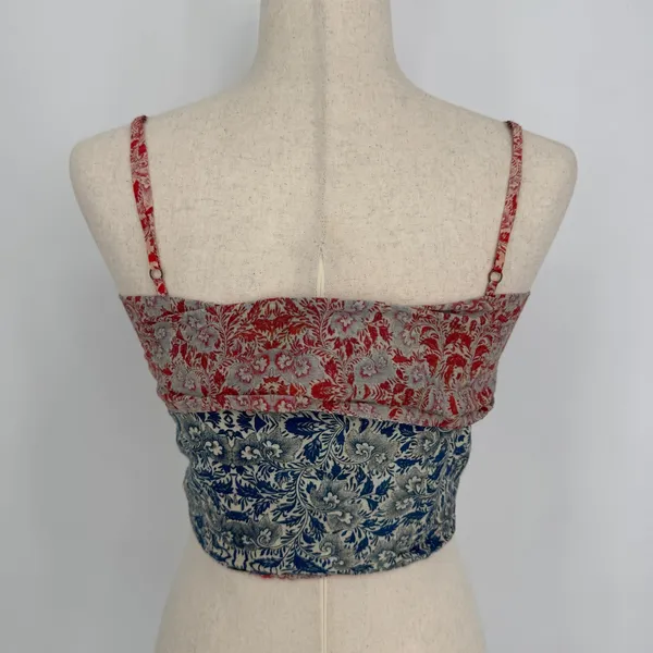 CAROLINA K Sienna Top Medium Multicolor Floral Boho Festival Tie Front Crop Tank - Image 8