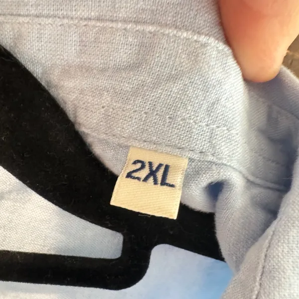 Santorini Linen Collection Light Blue Button Down Shirt Linen Blend 2XL 23-303 - Image 3