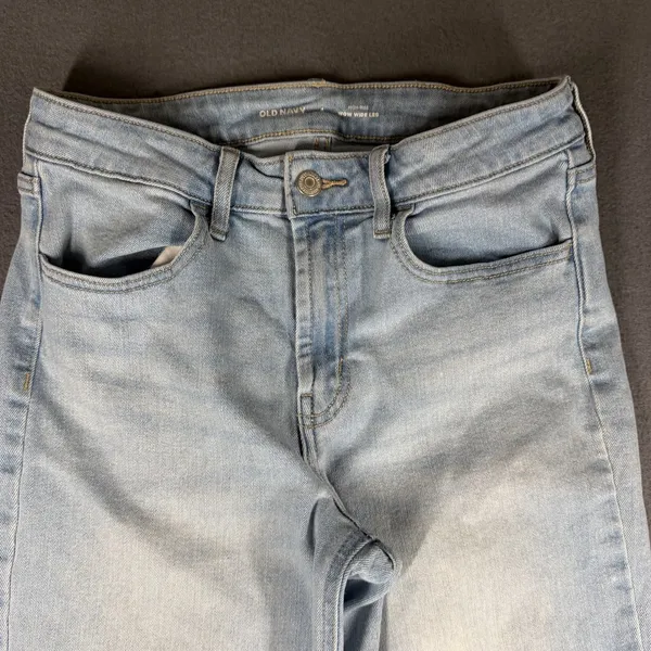 Old Navy Wow Wide Leg Jeans Womens 4 Blue Light Wash High Rise Stretch Denim - Image 3
