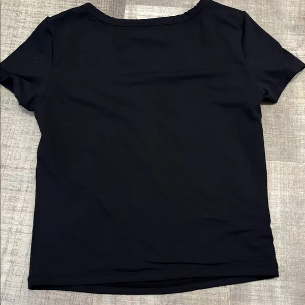 Amazon Henley Short Sleeve Top Black Size M - Image 4