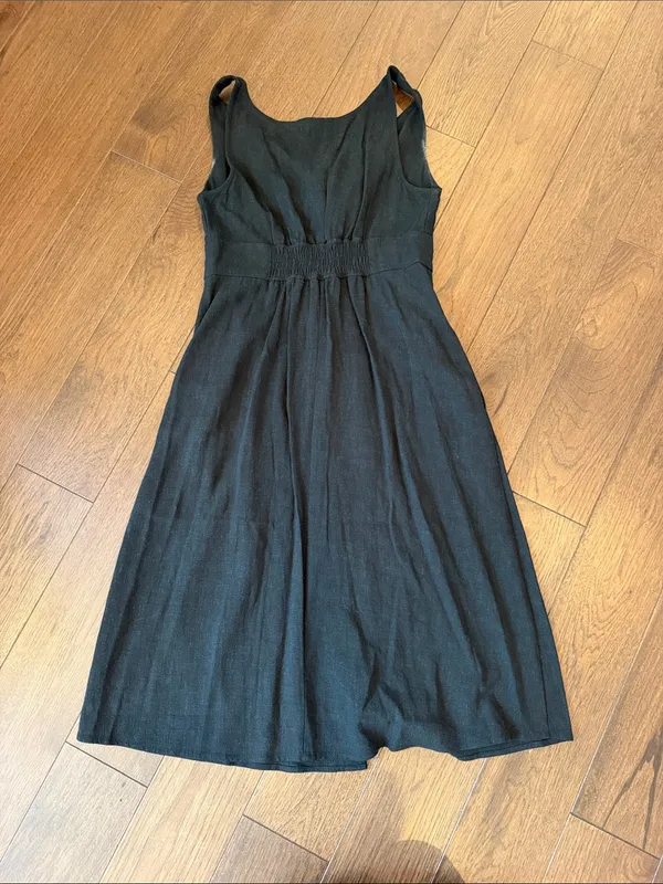 Universal Thread Black Midi Button-Front Tie-Neck Dress Size XS - C26-033 - Image 7