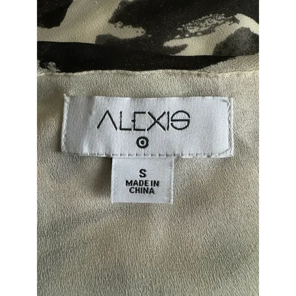 Alexis Fot Target Botanical Black White one shoulder high low Dress Small - Image 12