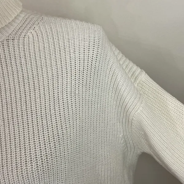 J Crew Ribbed cotton cashmere blend relaxed turtleneck sweater in ivory size XS - Image 7