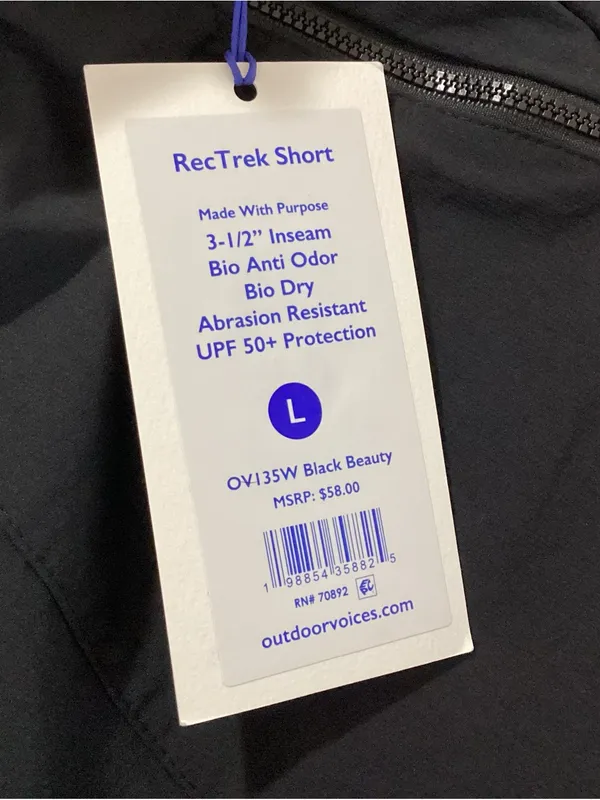 Outdoor Voices RecTrek Short Size Large NWT - Image 4
