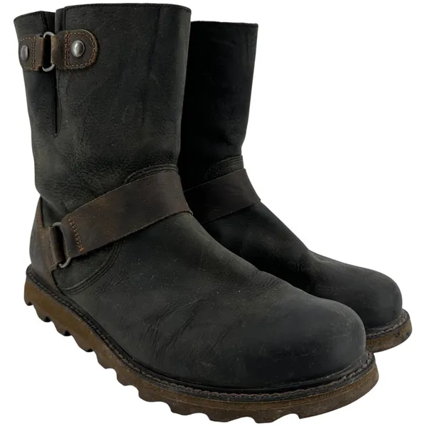 Sorel Scotia Boots Mid Calf Engineer Waterproof Leather Slip On Black Brown 9.5 - Image 2