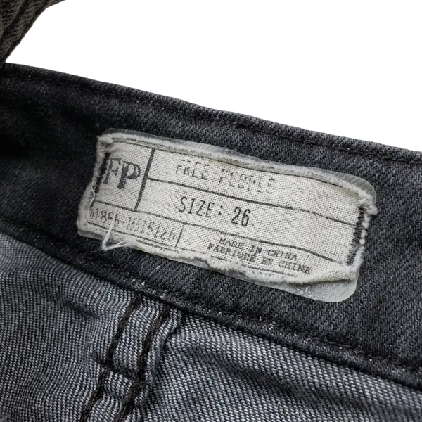 Free People Denim Overalls Womens 26 Black Gray Jumpsuit Coveralls Straight Leg - Image 3