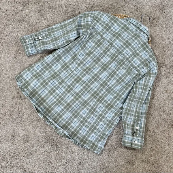 Carhartt Women’s Roll Tab 3/4 Sleeve Button Up Shirt Top Plain in Green XL - Image 6
