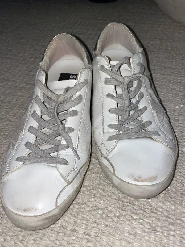 Golden Goose Women's Super-Star with silver heel tab and metal stud lettering - Image 8