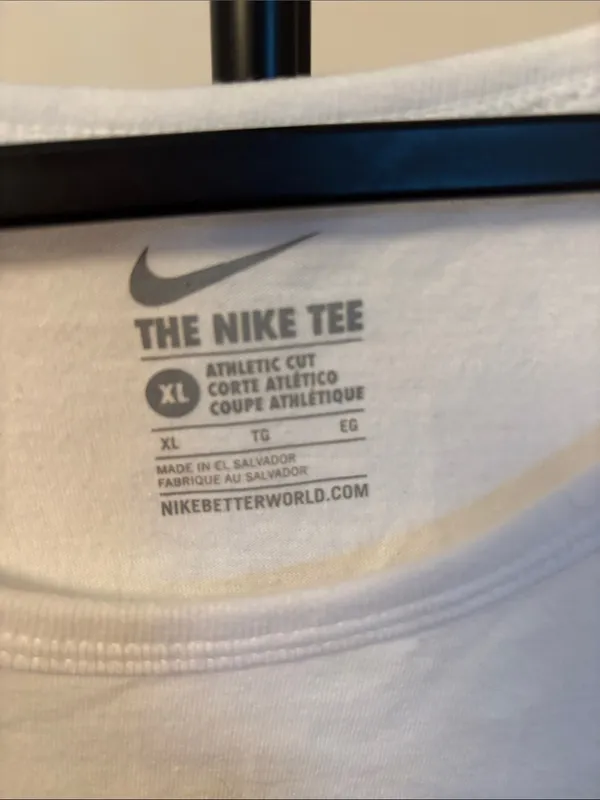 Nike White Tank with Blue Palm-Print Square Logo - Image 2