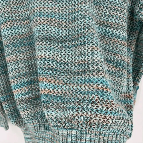 John Paul Richard Women's Beachy Knit Pullover Sweater Green Blue Medium coastal - Image 5