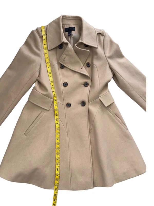 Victoria's Secret Wool Blend Pea Coat Beige Camel Size 8 Double Breasted Classic - Image 4