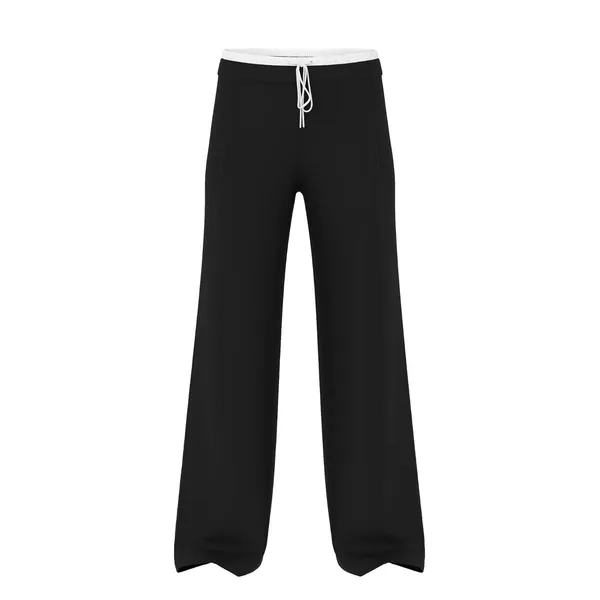 Victoria's Secret Pink On-the-Go Low-Rise Trouser Pants Black Wide Leg M NWT - Image 3