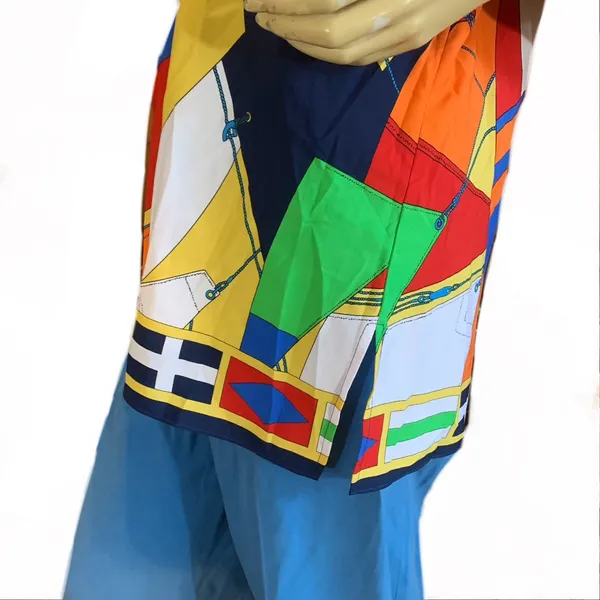 Lauren Ralph Lauren Bright Multi-Color "Sails" Nautical Theme Tunic Top (L) - Image 6