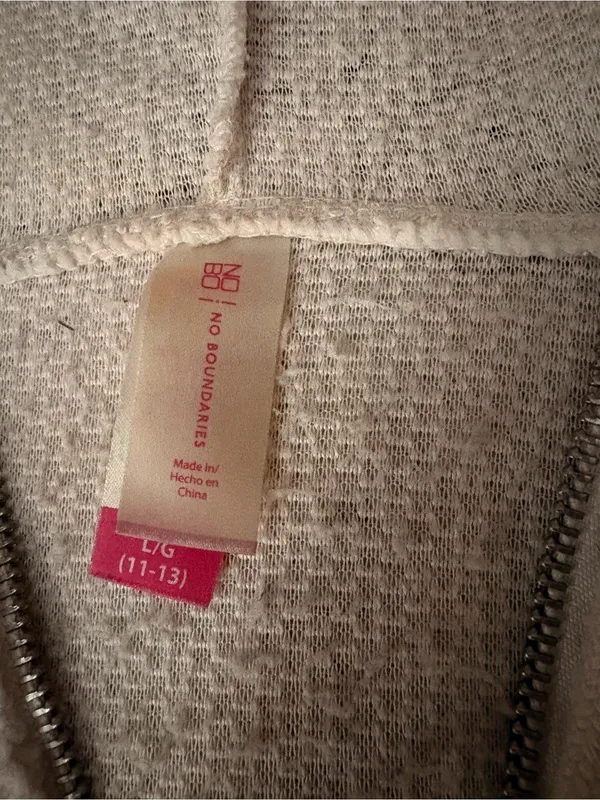 No Boundaries Cream Sherpa Zip-Up Hoodie - Image 2