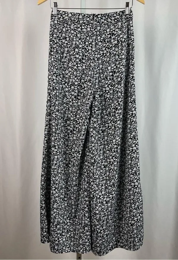 Boho Small Ditsy Floral Daisy Wide Leg 60's Flare Pants Hippie Retro - Image 2