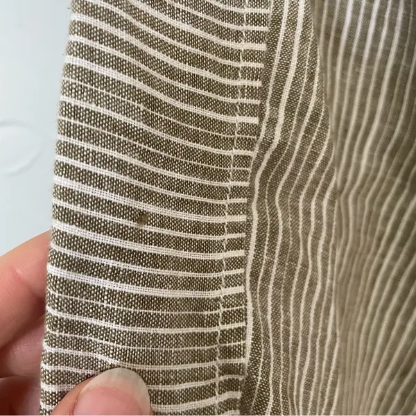 Anthropologie Grey/Beige and White Striped Linen Chinos High-Rise Comfort‎ sz S - Image 7