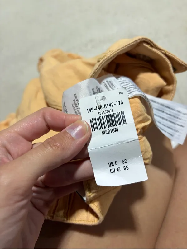 Abercrombie & Fitch NWT Peach Linen BLend Shorts medium - Image 8