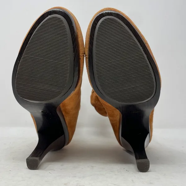 Michael Kors Brown Suede Heeled Zip Booties Size 7.5 - Image 5