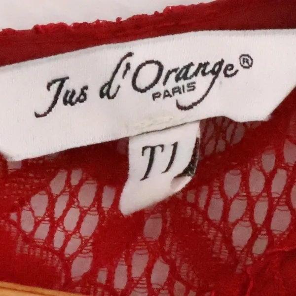 Jus d'Orange Paris Lace Sheath Dress Womens Size XS‎ Red Cocktail Wedding Guest - Image 3