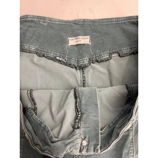 We The Free People SZ 35 plus sz Green Corduroy Flare Leg High Rise Seamed Pants - Image 5
