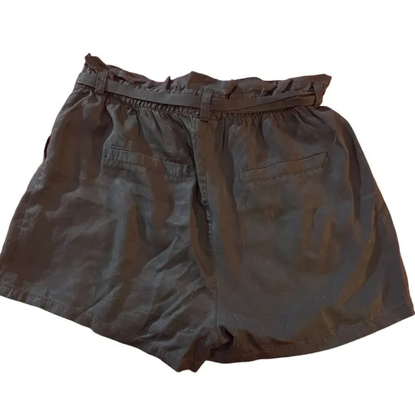 Garage Paperbag Waist Tie Belt Shorts Women's Size Medium Navy Blue High Rise‎ - Image 4