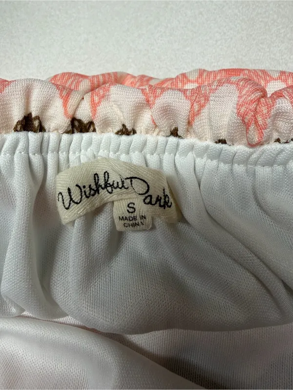 Wishful Park Strapless Maxi Dress in Coral, Light Blue & Brown Chevron - Image 7