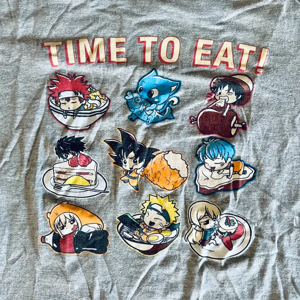 Time To Eat Anime Tee Gray Size L - Image 2