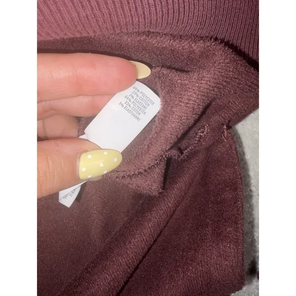Aerie Women Sweatshirt L Burgundy Oversized Crewneck Fleece Pullover Cozy Loung - Image 6