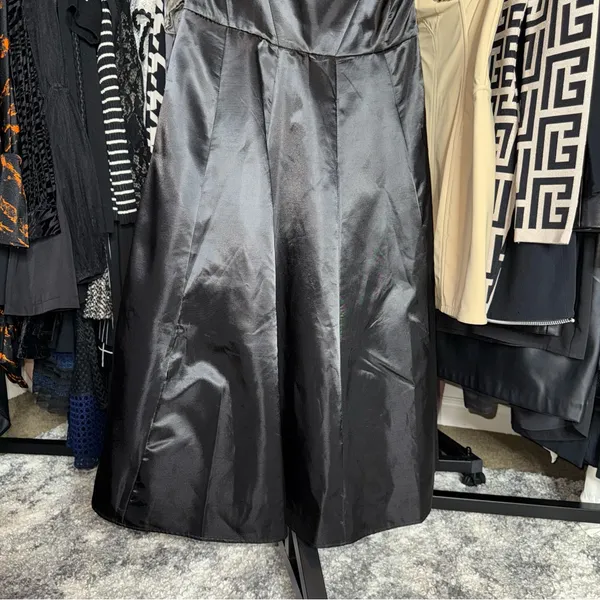Lulus Something To Celebrate Black Satin A-Line Midi Dress With Pockets - Image 7