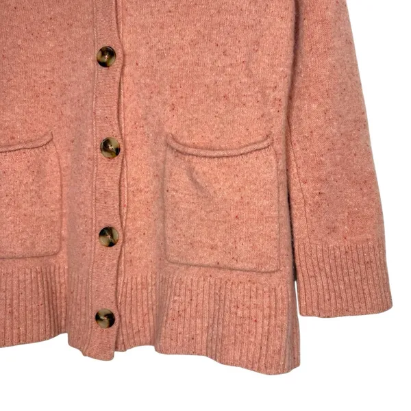 Madewell M Boiled Merino Wool Donegal Maysfield‎ Cardigan Sweater in Peach - Image 2