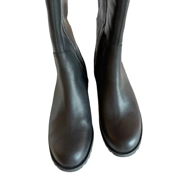 Timberland Boots Womens Size 11 Black Leather Knee High Riding Boot Side Zip - Image 12
