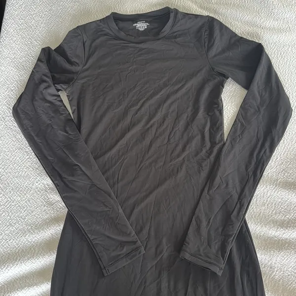 SKIMS Fits Everybody crew Neck long sleeve Dress, BLACK, Medium, $88 - Image 5