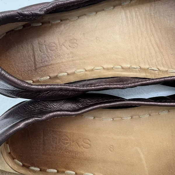 Tieks‎ Sz 8 Ballet Flat Rasberry Truffle Brown Metallic Leather By Gavrieli RARE - Image 8