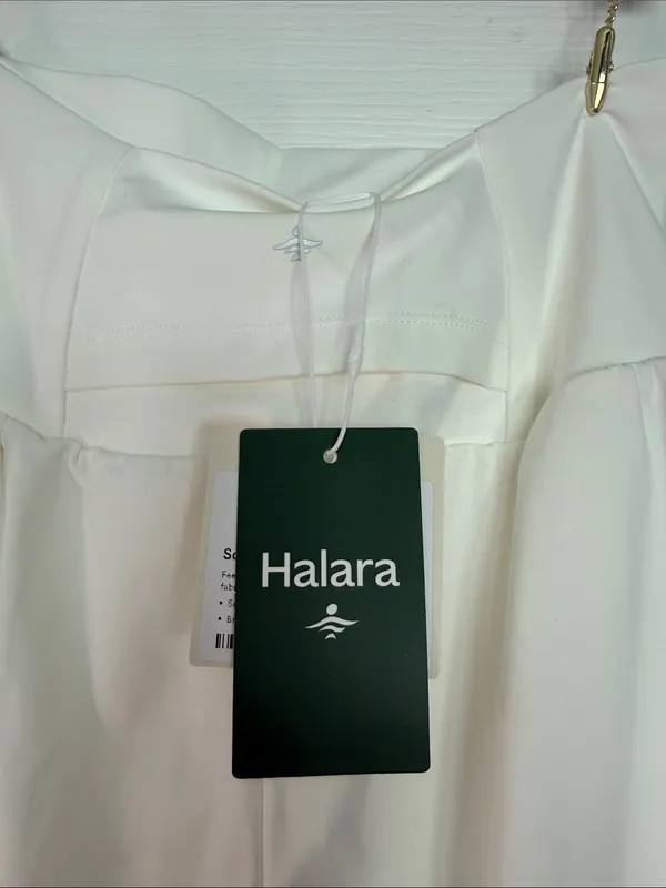 HALARA Softlyzero Airy High-Waist Flared Athletic Shorts in White - Image 3