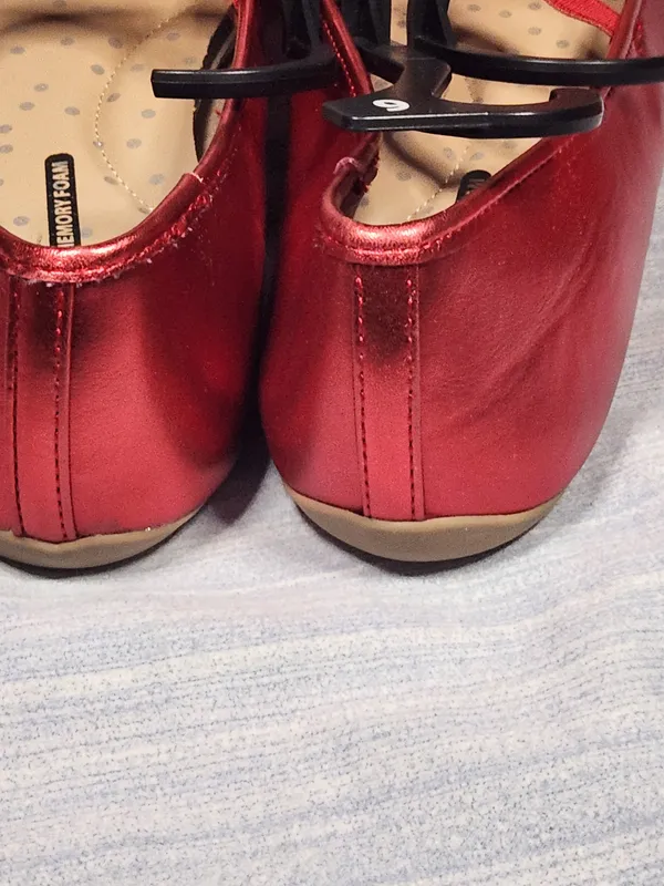 Wonder Nation women Metallic Red Mary Jane Ballet Flats Shoes Memory Foan Size 6 - Image 7