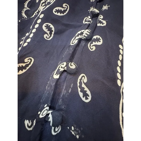 Sundance Brieia Bandana Print Sheer Button Front Dress Size Medium Paisley - Image 12
