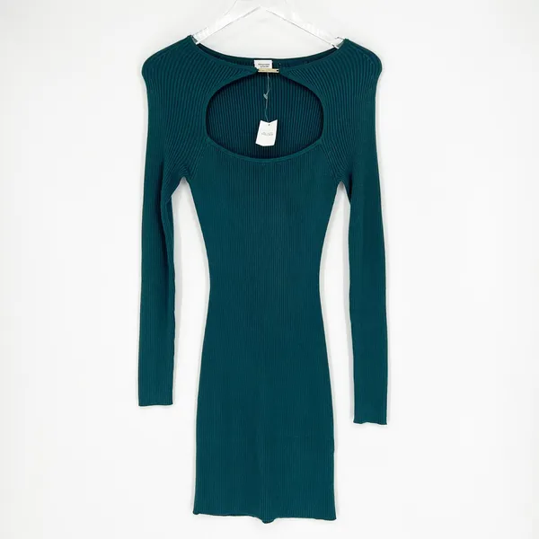 NWT Abercrombie‎ & Fitch Ribbed Dress Women's S Blue French Girl Style - Image 2