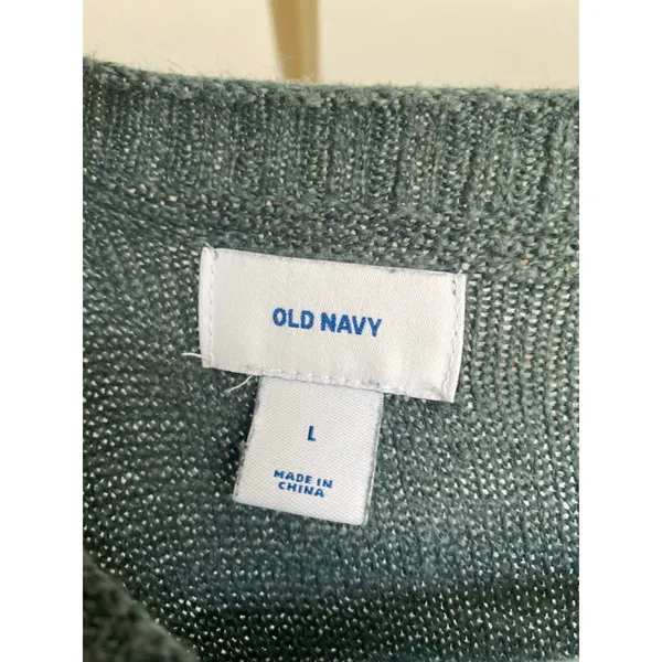 Old Navy Striped Sweater Pullover Green Black Classic Academia Cozy Buttery Soft - Image 4