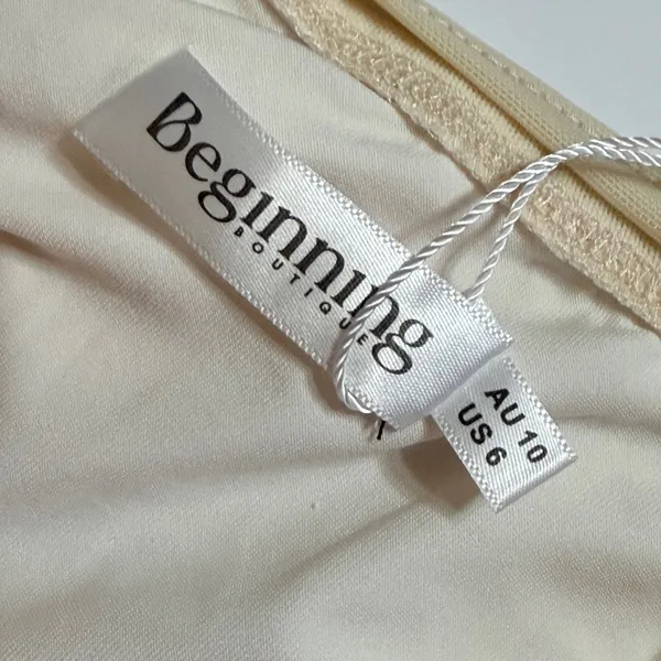 Beginning Boutique Beverley Cream Mesh Maxi Dress Open Back US 6 AU 10 DJ-22-002 - Image 7