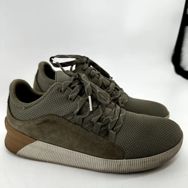 Sorel Out 'N About Plus Sneakers Shoes Suede Lace Up Ankle Comfort Sage Green 8 - Image 3