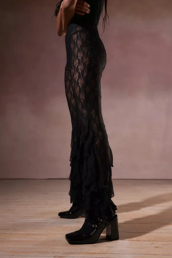 Urban Outfitters Black Kimchi Blue Lala Sheer Lace Jumpsuit - Image 4