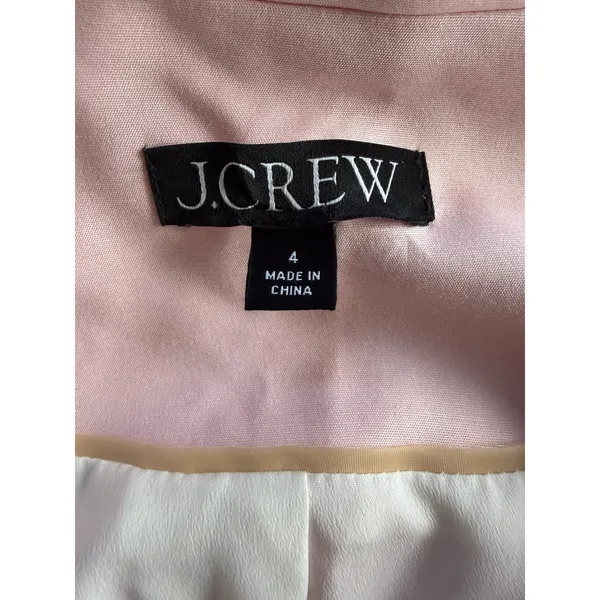 J. Crew Relaxed‎ Double-Breasted Blazer City Twill Light Pink Women's Size 4 - Image 9