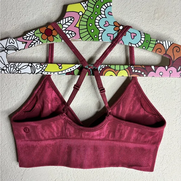 Lululemon Ebb To Street Bra A/B Cup Wash Stone Wash Chianti size 6 - Image 3