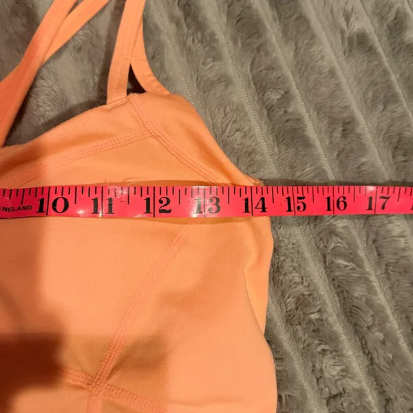 Zella Womens Strappy Racerback Yoga Tank Top Orange Built In Bra Small - Image 4
