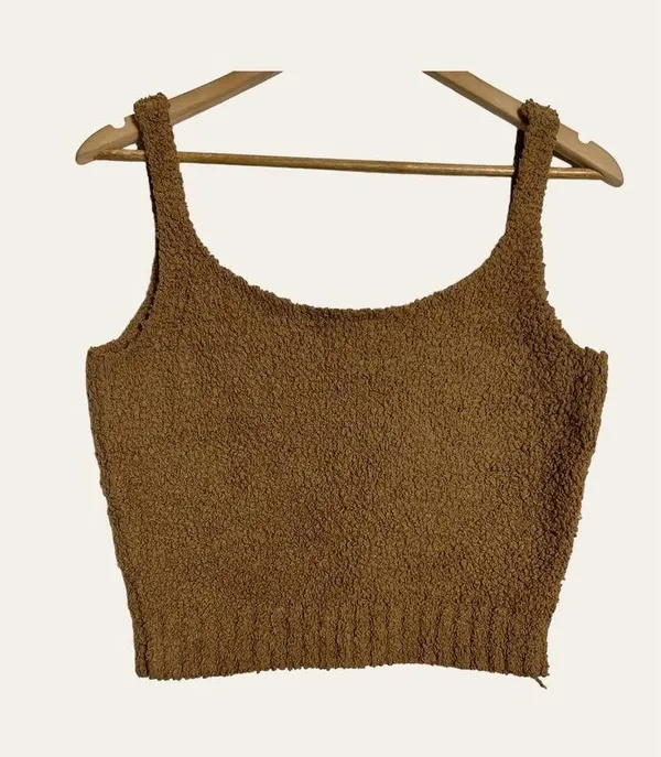 SKIMS Brown Cozy Knit Sleeveless Tank Top Size S/M - Image 4